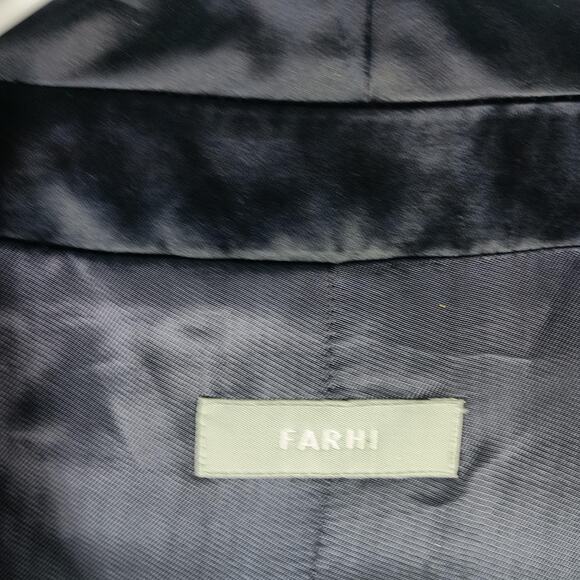 Nicole FARHI Coat Womens 8 Navy Double Breasted Shawl Collar Satin Lined Dressy - Picture 4 of 13